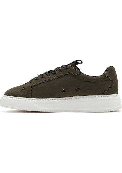 Erkek Haki Bağcıklı Nubuk Deri Sneaker 25SFD6104V3