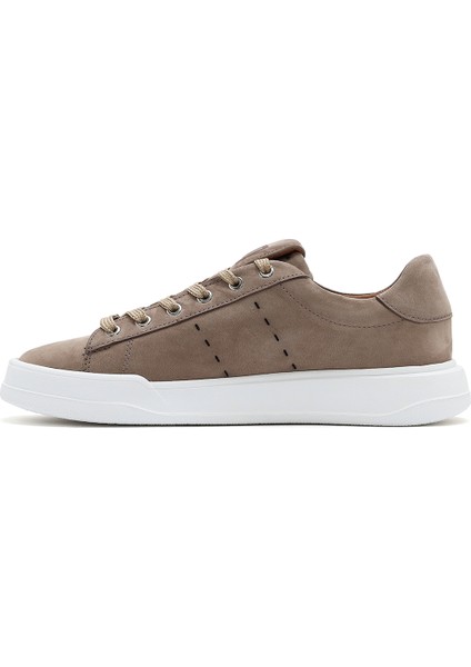 Erkek Vizon Bağcıklı Nubuk Deri Sneaker 25SFD7075V3
