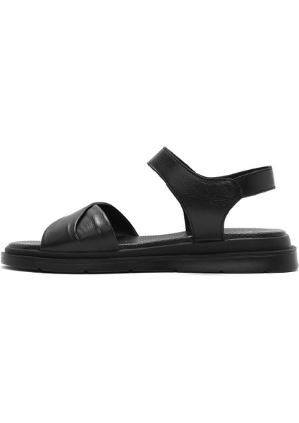 Kadın Siyah Bantlı Deri Sandalet 25sfd362218