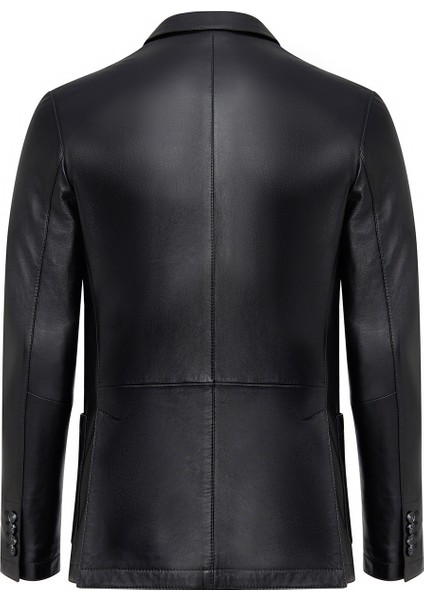 Dominic Erkek Siyah Blazer Deri Ceket 24WGE65591M