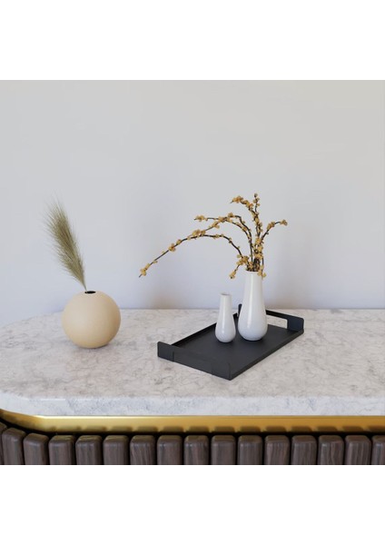 Servis Tepsisi, Minimalist Siyah Metal Tepsi, Vale Tepsisi, Dekoratif Mutfak Tepsi, Parfüm Tepsisi modelleri