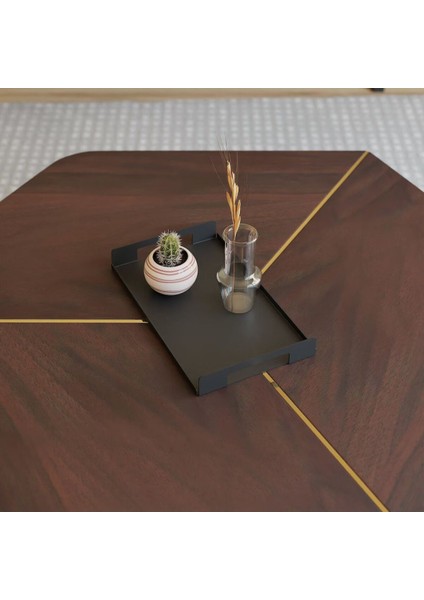 Servis Tepsisi, Minimalist Siyah Metal Tepsi, Vale Tepsisi, Dekoratif Mutfak Tepsi, Parfüm Tepsisi indirimleri