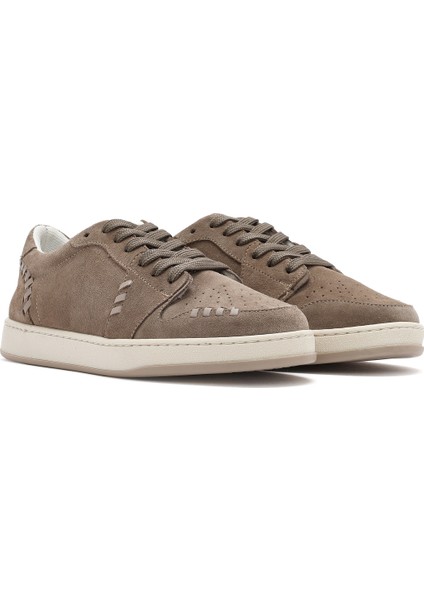 Kadın Vizon Bağcıklı Süet Deri Sneaker 25SFD420310
