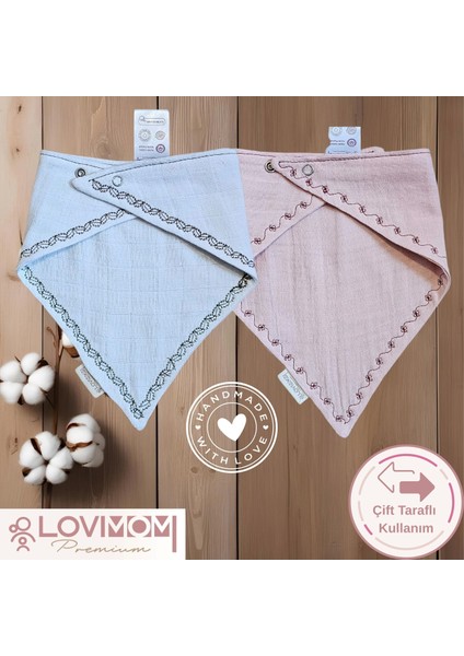 2'li Paket Premium %100 Pamuk Ekstra Soft 2 Kat Müslin Bebek Fuları Salya & Mama Önlüğü 3 Çıtçıtlı fiyatları