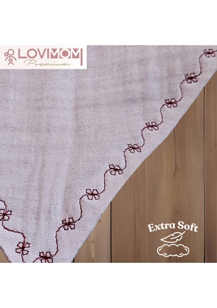 2'li Paket Premium %100 Pamuk Ekstra Soft 2 Kat Müslin Bebek Fuları Salya & Mama Önlüğü 3 Çıtçıtlı fırsatları