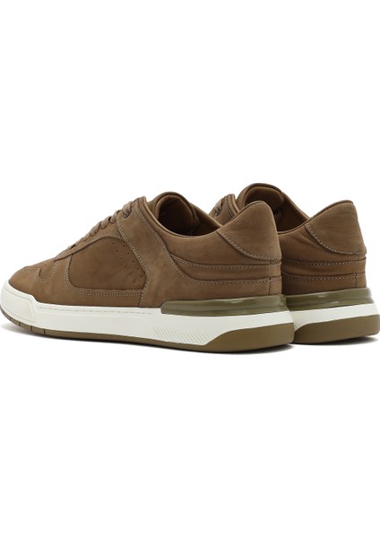 Erkek Bej Bağcıklı Nubuk Deri Sneaker 25SFD6114V3
