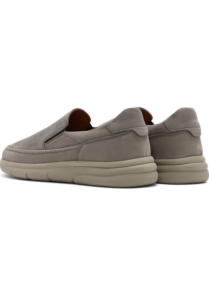 Erkek Gri Nubuk Deri Comfort Ayakkabı 25SFD7651V3