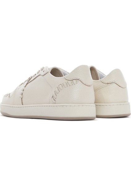Kadın Krem Bağcıklı Deri Sneaker 25SFD4203FT