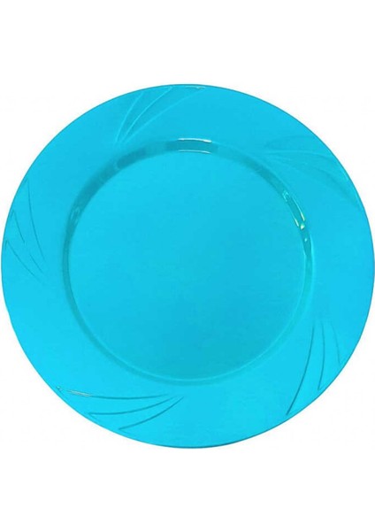 Tabak Kristal 22,5 cm Mavi Pk:6