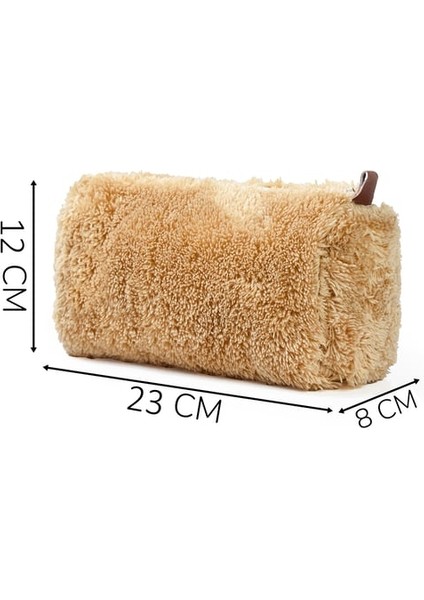 Legosh Fermuarlı Peluş Makyaj Çantası (Uzun Tüylü) – Kadınlar Için En Yeni Makyaj Çantası