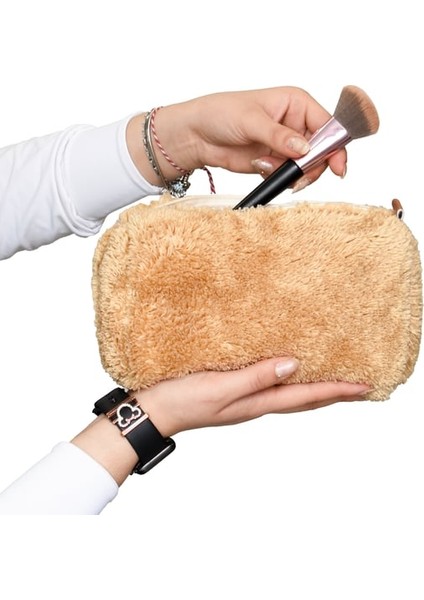 Legosh Fermuarlı Peluş Makyaj Çantası (Uzun Tüylü) – Kadınlar Için En Yeni Makyaj Çantası