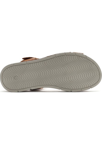 Kadın Taba Bantlı Deri Comfort Sandalet 25SFD321114