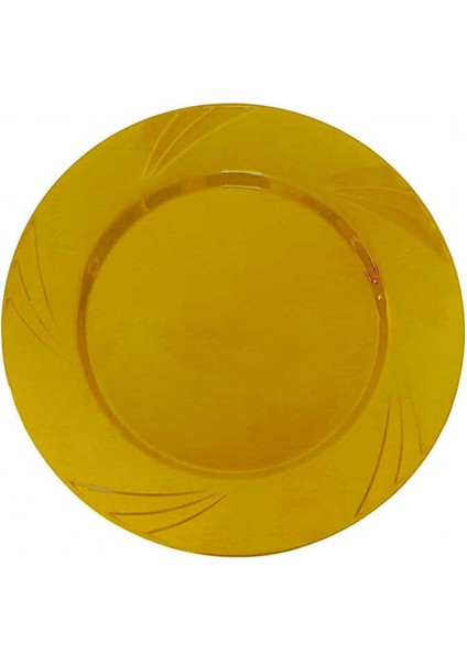 Tabak Kristal 22,5 cm Altın Pk:6