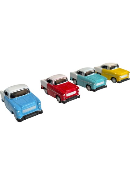 4\'lü Kırılmaz Oyuncak Çek-Bırak Mini Arabalar 8 cm Mini Araçlar 4\'lü Set modelleri