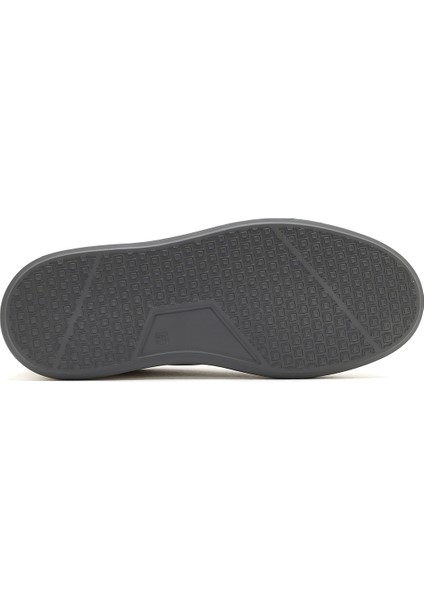 Erkek Beyaz Kalın Tabanlı Bağcıklı Deri Sneaker 25SFD630718