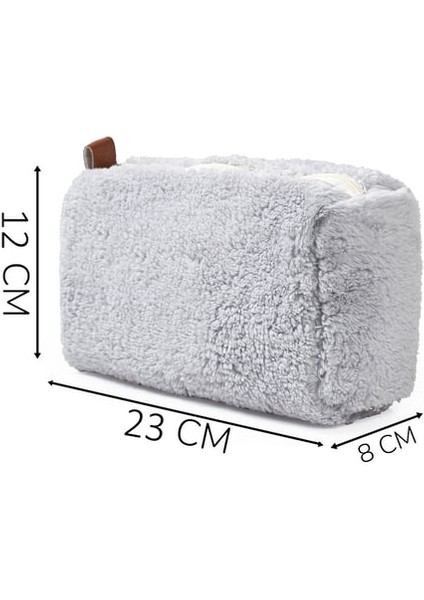 Legosh Fermuarlı Peluş Makyaj Çantası (Uzun Tüylü) – Kadınlar Için En Yeni Makyaj Çantası