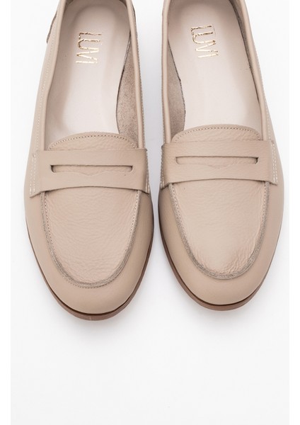 F02 Biskuvi Cilt Hakiki Deri Kadın Loafer Ayakkabı fiyatları