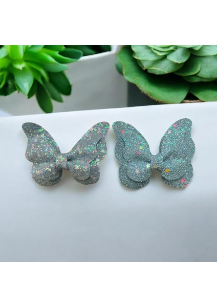 Işıltılı Kelebek Detaylı Pens Toka