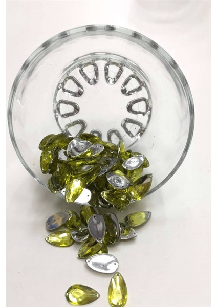 Açık Yeşil Damla Plastik Dikme Taş 20 gr