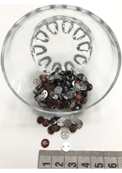 Kahverengi Yuvarlak Plastik Dikme Taş 20 gr