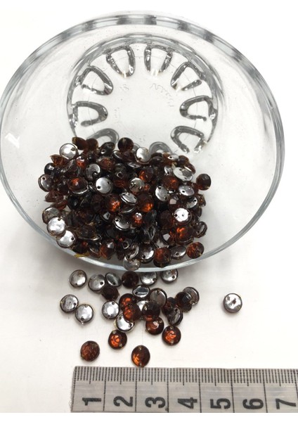 Kahve Yuvarlak Plastik Dikme Taş 20 gr