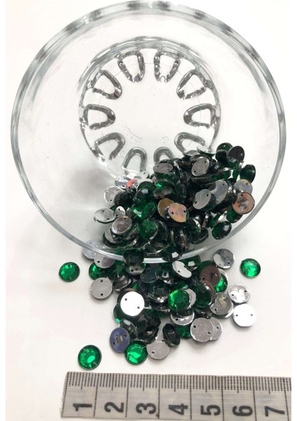 Yeşil Yuvarlak Plastik Dikme Taş 20 gr