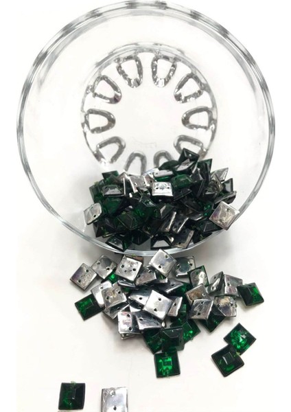 Yeşil Kare Plastik Dikme Taş 20 gr