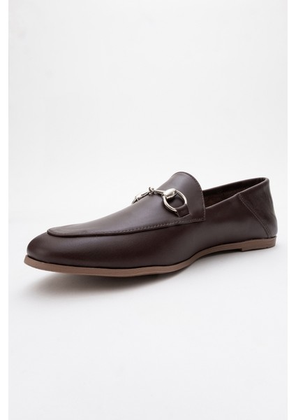 F03 Kahve Cilt Hakiki Deri Kadın Loafer Ayakkabı fırsatları