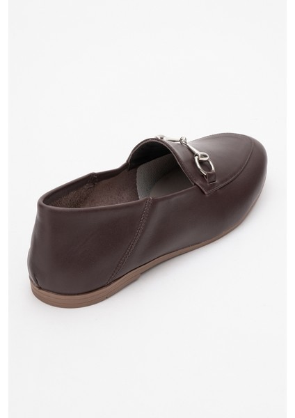 F03 Kahve Cilt Hakiki Deri Kadın Loafer Ayakkabı