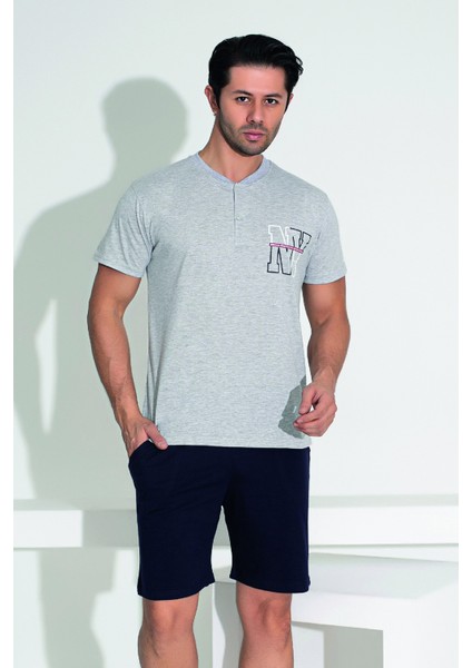 Erkek Şort Tshirt Pijama Takımı 25255 Gri fırsatları