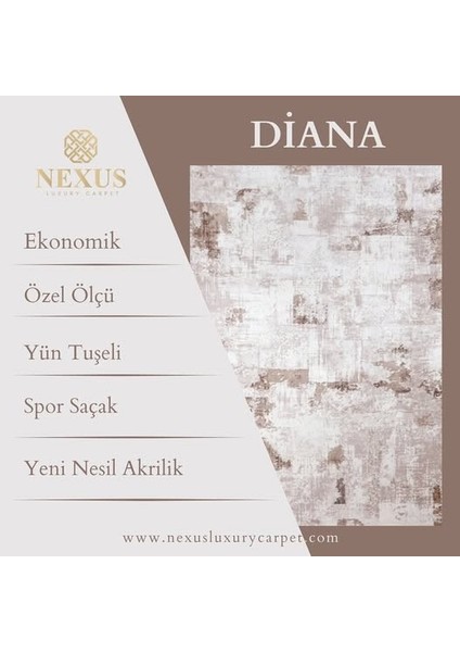 Diana 359 Kahve Akrilik Yumuşak Silinebilir Keçeleşmez Leke Tutmaz Modern Halı fırsatları