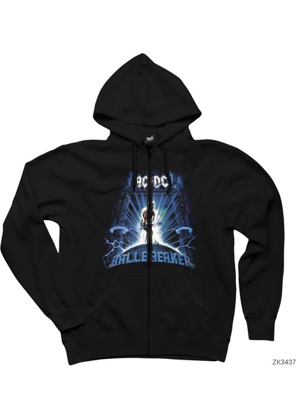 Ac Dc Ballbreaker Siyah Fermuarlı Kapşonlu Sweatshirt
