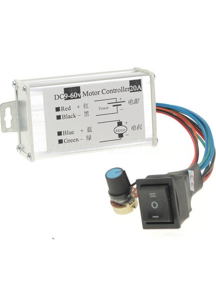 Dc 9V 12V 24V 48V 60V 20A Tersinir Motor Hız Kontrol Regülatörü Sürücüsü Pwm (Yurt Dışından)