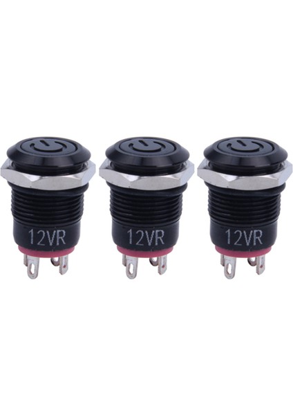 2x 12V 2A 9.5mm LED Metal Kapak Anlık Basmalı Düğme Anahtarı Araba Dıy Modifiye, Kırmızı (Yurt Dışından) fiyatları