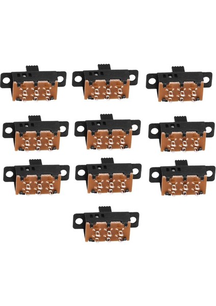 10 Adet Yüksek Topuz 6 Pin 3 Pozisyon Dpdt Paneli Slayt Anahtarı 0.5A 50V Dc (Yurt Dışından)