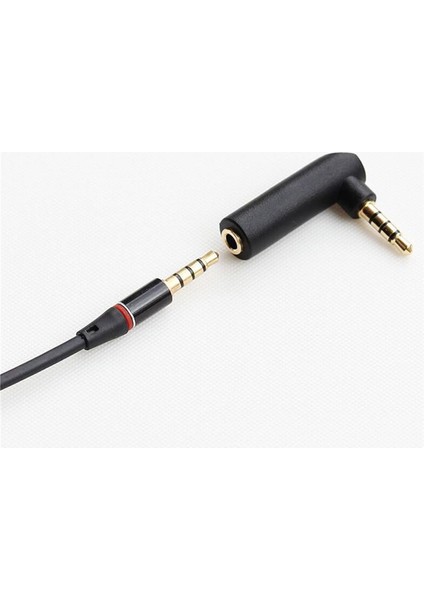 Sağ Açı 90 Derece 3.5mm 3 Kutuplu Ses Stereo Erkek - Dişi Uzatma Adaptörü (Yurt Dışından)