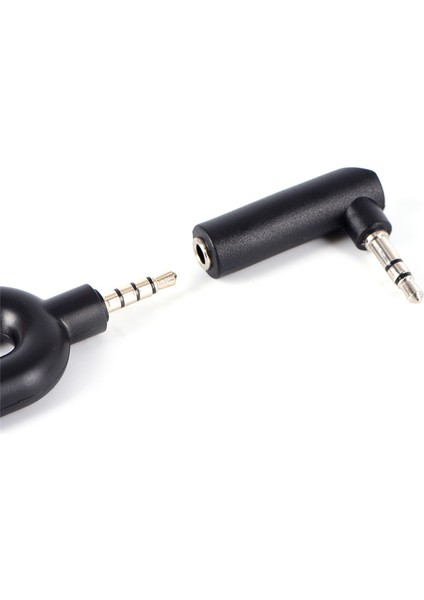 Sağ Açı 90 Derece 3.5mm 3 Kutuplu Ses Stereo Erkek - Dişi Uzatma Adaptörü (Yurt Dışından)