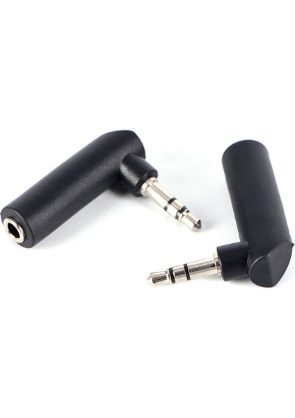 Sağ Açı 90 Derece 3.5mm 3 Kutuplu Ses Stereo Erkek - Dişi Uzatma Adaptörü (Yurt Dışından)