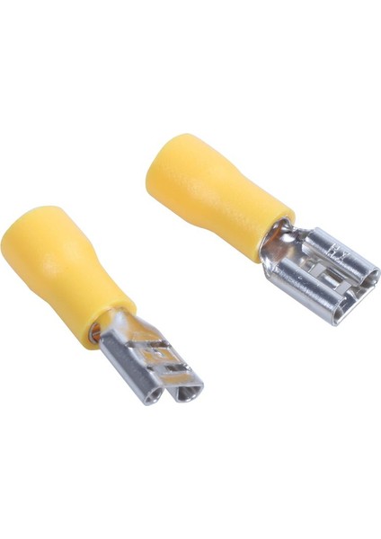 100 Adet 24A Yalıtımlı 12-10AWG Dişi Maça Terminali Sıkma Tel Konnektörleri Sarı (Yurt Dışından)