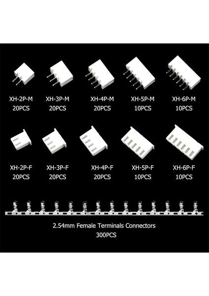 460 Adet 2.54MM Jst-Xh Konnektör Kiti ile 2.54MM Dişi Pin Başlığı ve 2/3/4/5/6 Pin Konut Konnektörü Adaptör Fişi (Yurt Dışından)