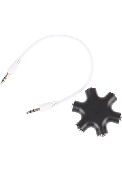 6*3.5mm Yollu Çok Bağlantı Noktalı Hub Aux Kulaklık Jakı Splitter Ses Kablosu Dönüştürücü Jing (Yurt Dışından)