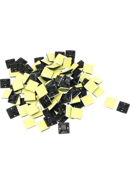 100 Adet Kendinden Yapışkanlı Kablo Bağı Montaj Tabanı Tutucu 20 x 20 x 6mm (Yurt Dışından)
