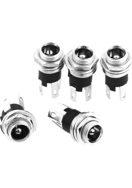 Adet 5.5 mm x 2.5 mm Dc Güç Jak Soketi Dişi Panel Montaj Konnektörü (Yurt Dışından)