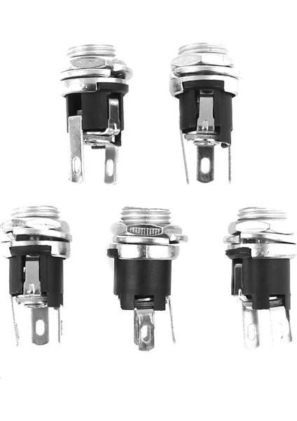 Adet 5.5 mm x 2.5 mm Dc Güç Jak Soketi Dişi Panel Montaj Konnektörü (Yurt Dışından)