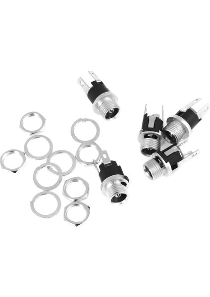 Adet 5.5 mm x 2.5 mm Dc Güç Jak Soketi Dişi Panel Montaj Konnektörü (Yurt Dışından)