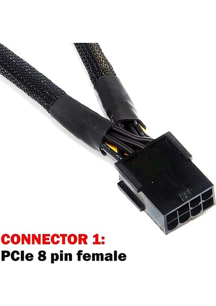 Adet Gpu Pcıe 8 Pin Dişi Çift 2x 8 Pin (6+2) Erkek Pcı Express Adaptör Örgülü Y-Splitter Uzatma Kablosu, 20 cm (Yurt Dışından)