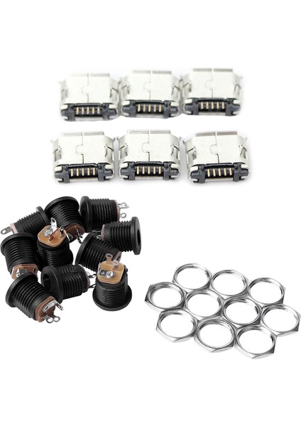 10 Adet Panel Montajlı 2.1x5.5mm Dc Soket ve 60 Adet Mikro-Usb Tip B Dişi 5 Pin Smt Yerleştirme Smd Dip Soket Konnektör (Yurt Dışından)