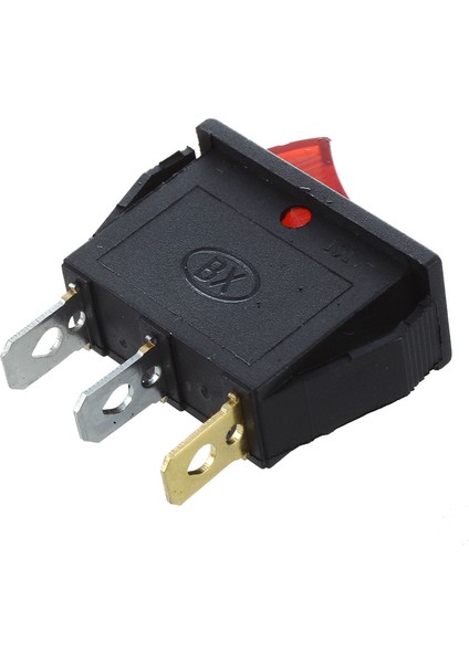 Basmalı Anahtar Açık Kapalı Parlak Bipolar 28X10MM 250V 15A 3 Terminal Kırmızı (Yurt Dışından)