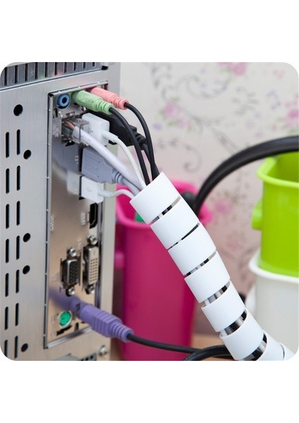 2m Kablo Tel Düzenli Kordon Sarma Organizatör Spiral Tüp Kablo Sarıcı Kordon Koruyucu Esnek Ev Ofis Masası Depolama Organizatör Aracı (Yurt Dışından) modelleri