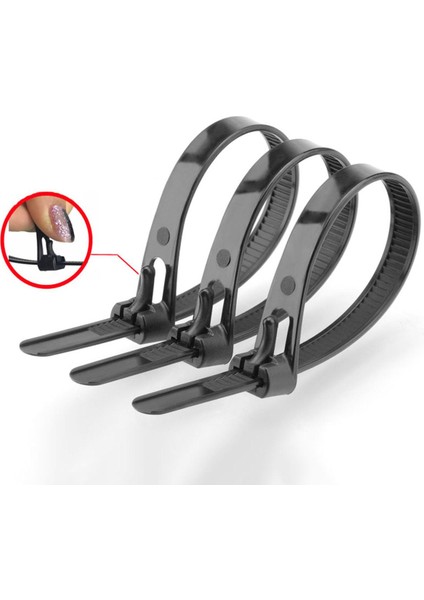 [BESTGO]100 Adet Çıkarılabilir Plastik Bağlar Tel Naylon Kablo Bağları Zip Kravat Sarma Askısı Bağlama Kablosu Gevşek Slipknot Kravat Yeniden Kullanılabilir (Yurt Dışından)